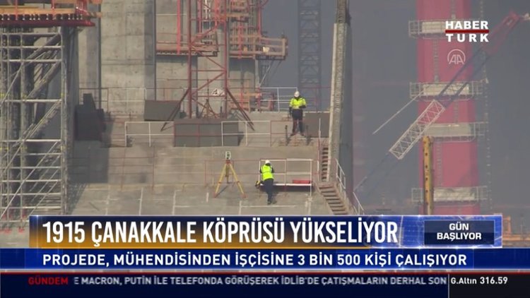 1915 Çanakkale köprüsü yükseliyor