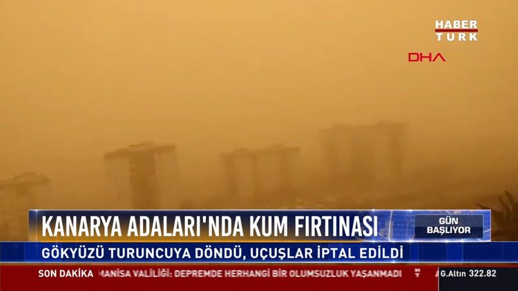 Kanarya Adaları'nda kum fırtınası