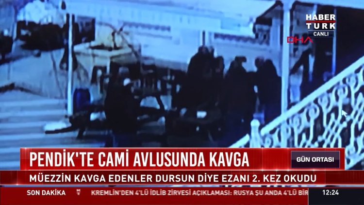 Pendik'te cami avlusunda kavga