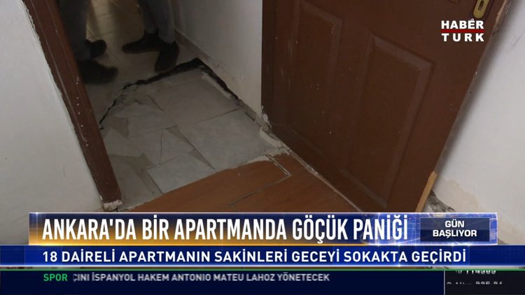 Ankara'da bir apartmanda göçük paniği