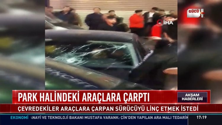 Kendini arabaya kitledi