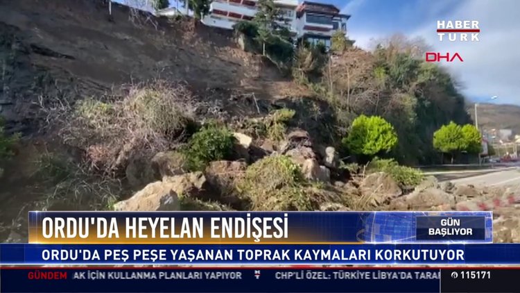 Ordu'da heyelan