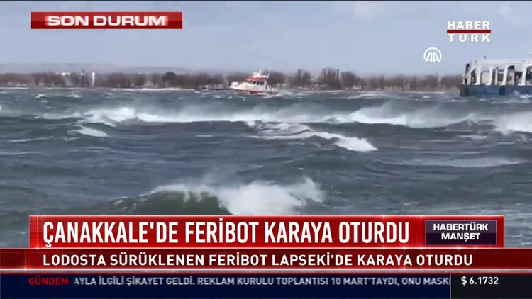 Çanakkale'de feribot karaya oturdu