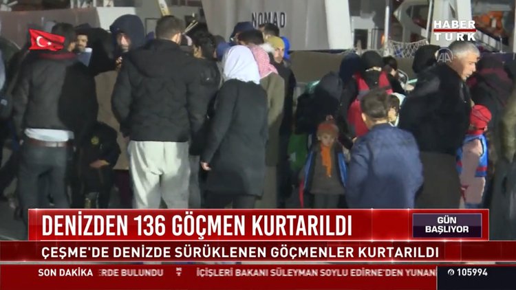 Denizden 136 göçmen kurtarıldı