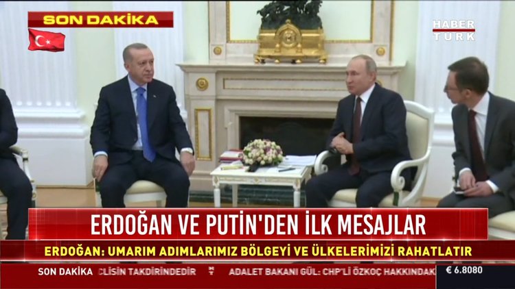 Erdoğan ve Putin'den ilk mesajlar