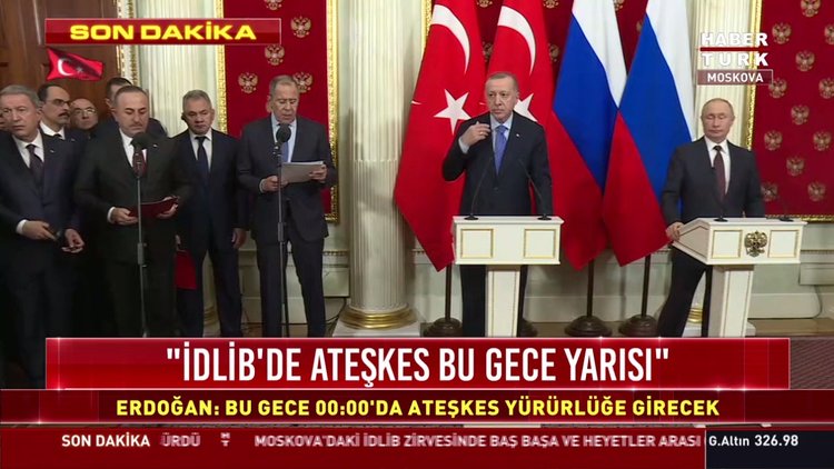 İdlib'de gece yarısından itibaren ateşkes kararı!