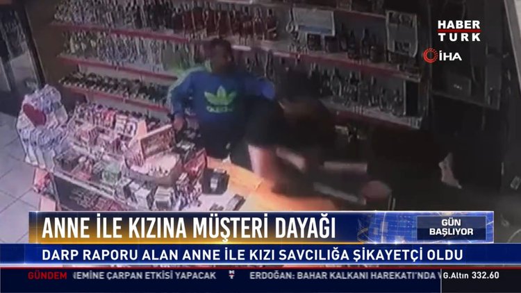 Anne ile kızına markette darp