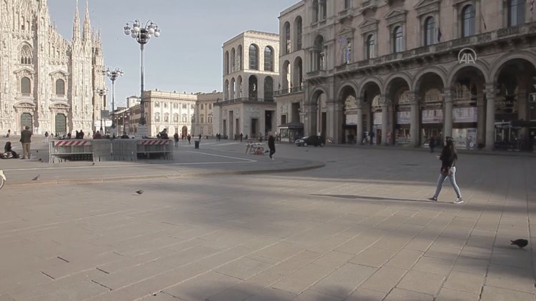 Koronavirüsle mücadele eden İtalya'da Milano sokakları boşaldı