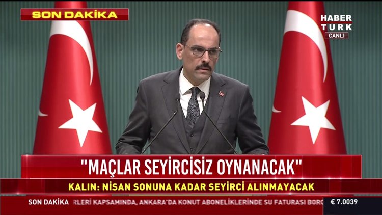 Spor müsabakaları seyircisiz olacak!