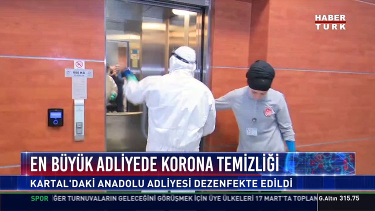 En büyük adliyede korona temizliği