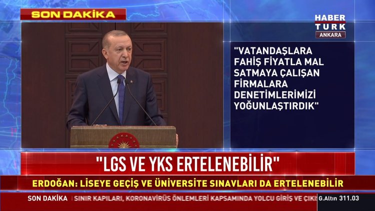 Cumhurbaşkanı Erdoğan, koronavirüs toplantısının ardından açıklama yapıyor