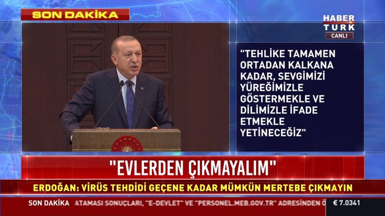 Cumhurbaşkanı Erdoğan koronavirüs tedbirlerini açıkladı