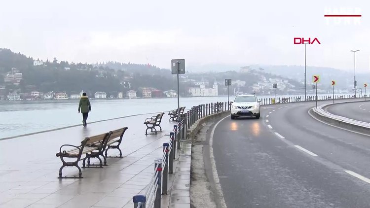 Bebek sahilinde yürüyüş yapan vatandaşlar görüntülendi