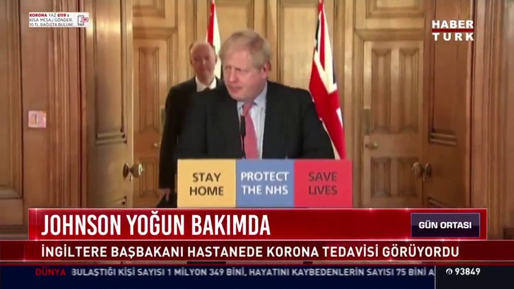 Yoğun bakımdaki Johnson'a oksijen desteği