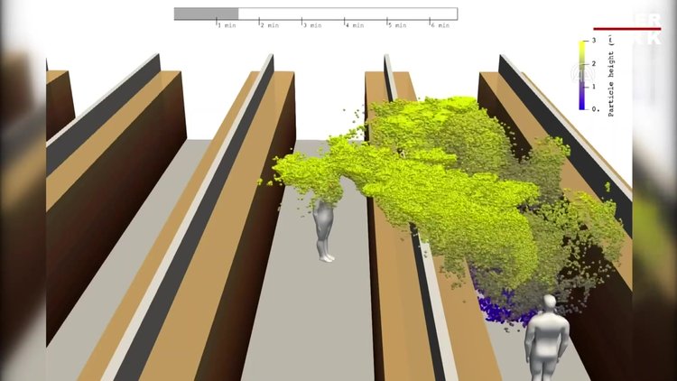 Finlandiyalı araştırmacılar, Kovid-19'un yayılmasını 3D olarak modelledi