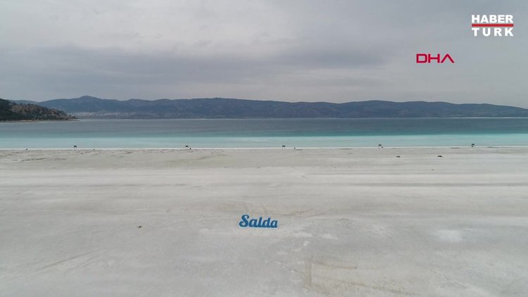 Salda Gölü ve çevresindeki son durum böyle görüntülendi