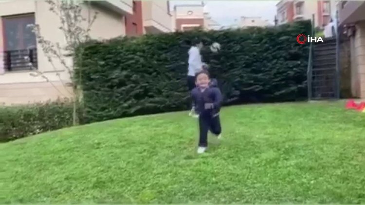 Guilherme'den karantinada oğluyla futbol keyfi
