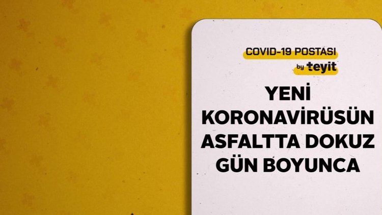 Yeni koronavirüsün asfaltta dokuz gün boyunca canlı kaldığı iddiası