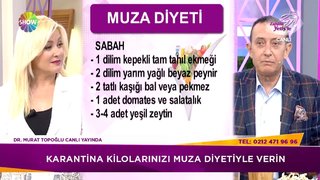 Dr. Murat Topoğlu, Muza diyeti nedir, nasıl uygulanaır, öğünlerde ne yenir sorularını Zahide Yetiş'le canlı yayınında cevapladı. ...