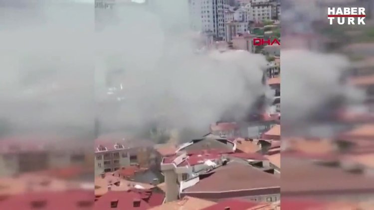 Alibeyköy'de dairede yangın, üst kattakiler mahsur kaldı