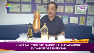 Doktor Feridun Kunak ev yapımı dezenfektan tarifi gösterdi.