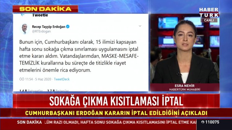 Son dakika haberi Cumhurbaşkanı Erdoğan açıkladı! Sokağa çıkma kısıtlamaları iptal edildi!
