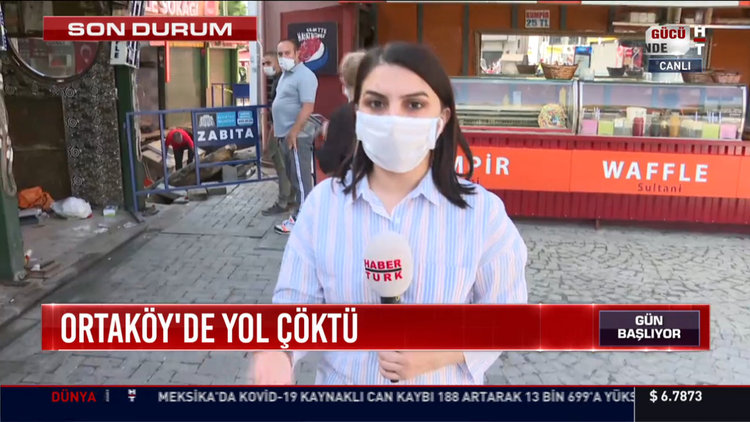 Ortaköy'de yol çöktü