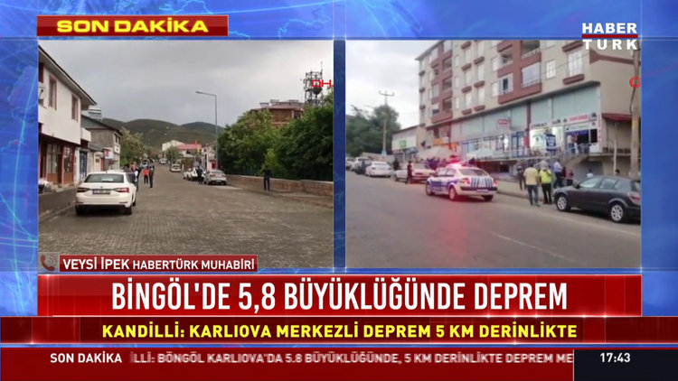 Bingöl'de 5.7 büyüklüğünde deprem