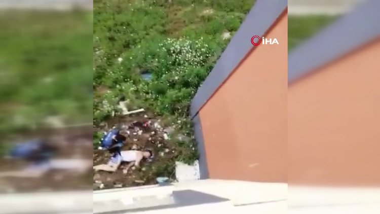 Polisten kaçarken 3. kattan atlayıp belini kırdı, düştüğü yerde böyle görüntülendi