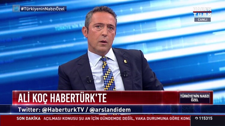 Fenerbahçe Başkanı Ali Koç, Habertürk TV'de konuşuyor