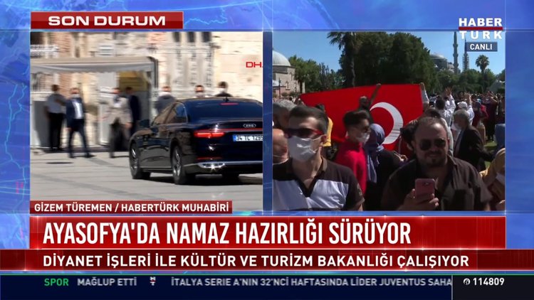 Ayasofya'da namaz hazırlığı sürüyor