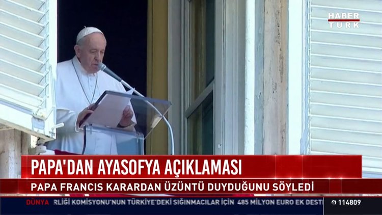 Papa Franciscus'tan "Ayasofya" açıklaması