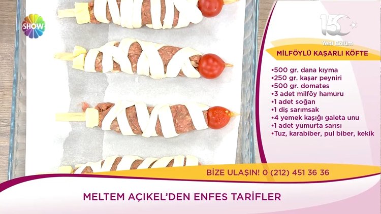 Milföylü kaşarlı köfte