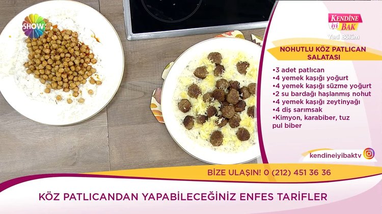 Nohutlu köz patlıcan salatası