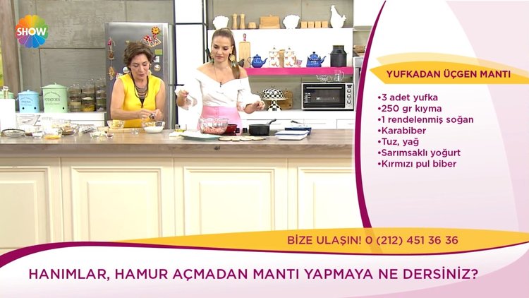 Yufkadan üçgen mantı