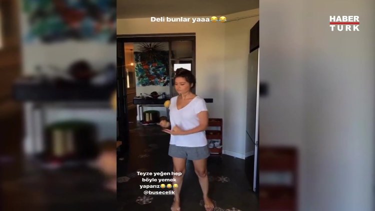 Nurgül Yeşilçay ve yeğeninin sıra dışı mutfak halleri