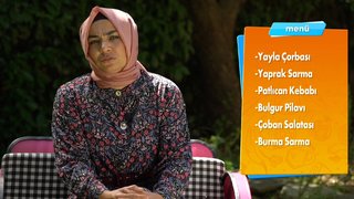 Günün menüsü; yayla çorbası, sarma, patlıcan kebabı ve bulgur pilavı, çoban salatası, burma sarma oldu. 