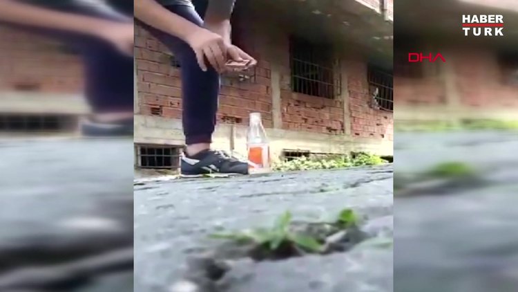 Cam şişede patlatılan torpil kör etti