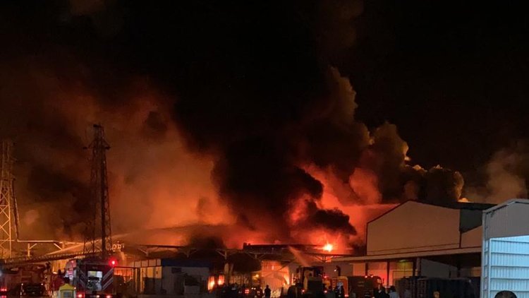 Konya'daki şeker fabrikasında yangın çıktı