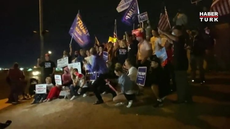 Trump yanlıları Nevada'nın Las Vegas kentinde protesto düzenledi!