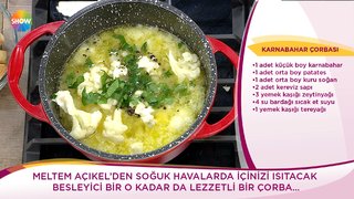 Pratik Bilgiler Uzmanı Meltem Açıkel kış sebzesi karnabahar ile hem çorba hem de enfes bir yemek yaptı. 