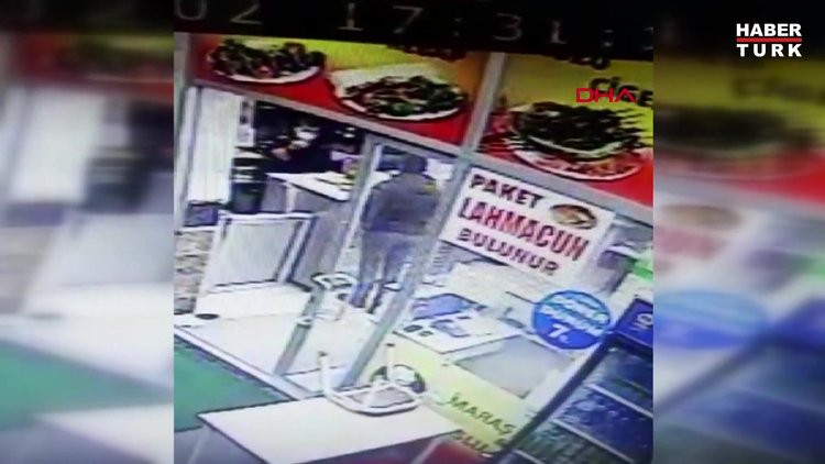 Oteldeki kavgada 2 polisi yaralayan şüpheli, bir büfede güvenlik kamerasında