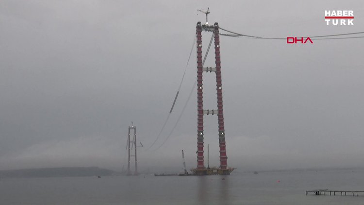 Çanakkale Köprüsü kedi yolu çalışmaları nedeniyle gemi geçişlerine kapatıldı