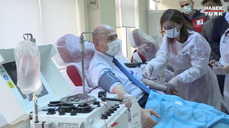 Soylu, Kovid-19 immün plazma bağışı yaptı