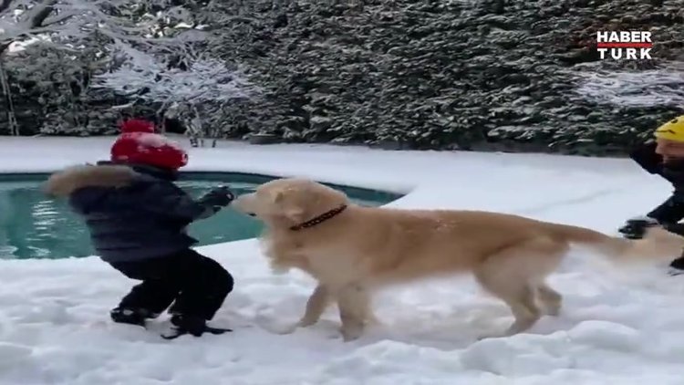 Beren Saat ile Kenan Doğulu'nun kar eğlencesi