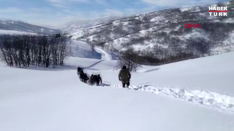 Bitlis'te hasta kadın kızakla 20 kilometre taşındı, hamile kadın için ekipler seferber oldu