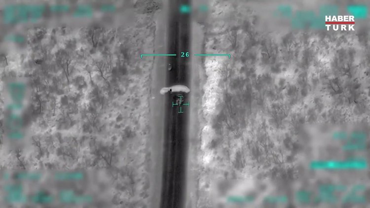 3 PKK'lı teröristin SİHA'larla vurulma anı