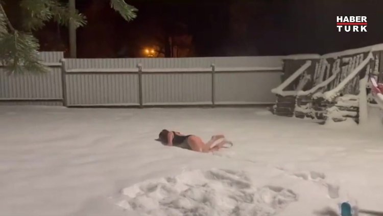 Nursel Ergin mayoyla karlarda yuvarlandı