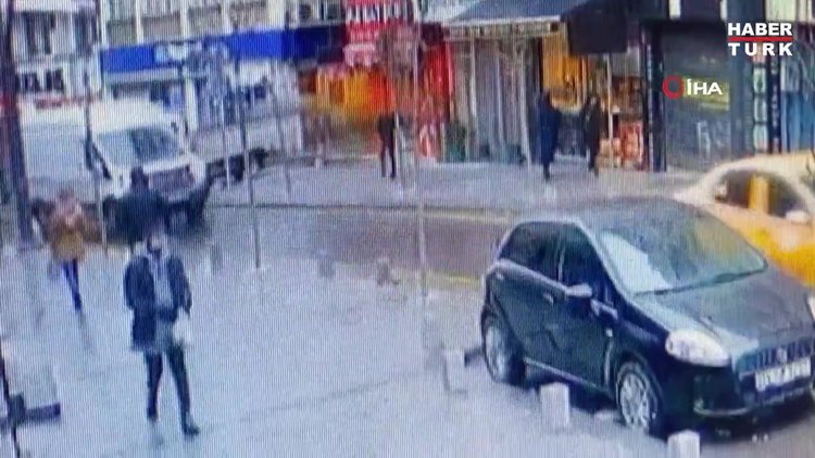 Otelin penceresinden atlayıp adamın üstüne düştü