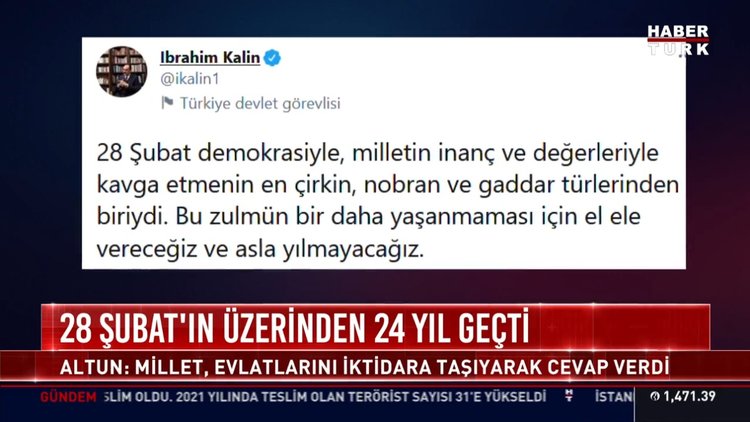 Devletin zirvesinden 28 Şubat mesajları